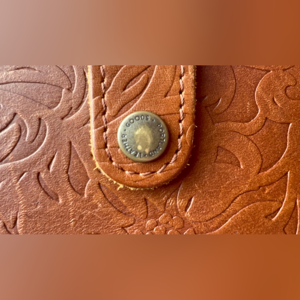 Portland Leather Goods Embossed Brown Wallet - Picture 4 of 14